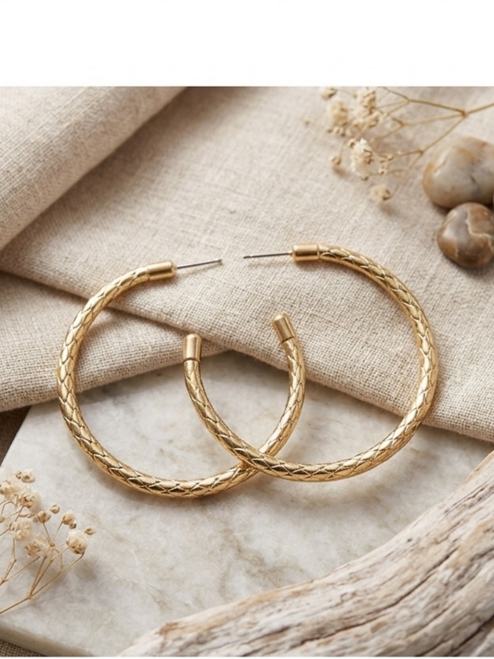 Retro Lia Sophia Enlighten Goldtone Hoop Earrings-Like New